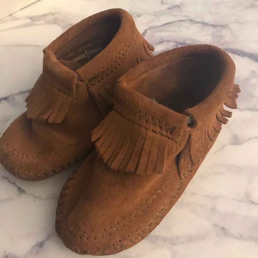 Minnetonka Brown Baby Moccasins